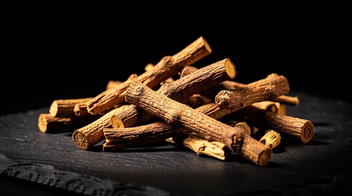 Macro view of natural botanical ingredients used in men's supplements
